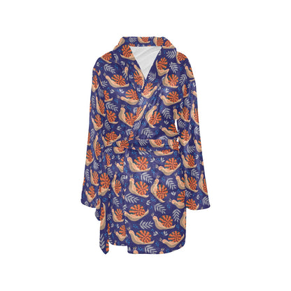 Snail Print Design LKS401 Women's Fleece Robe