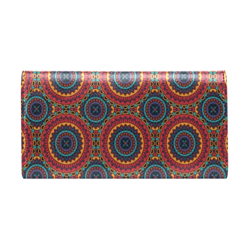 Bohemian Mandala Style Print Women's Trifold Wallet