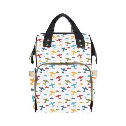 Airplane Pattern Print Design 06 Diaper Bag Backpack