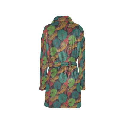 KOI Fish Pattern Print Design 01 Women's Fleece Robe