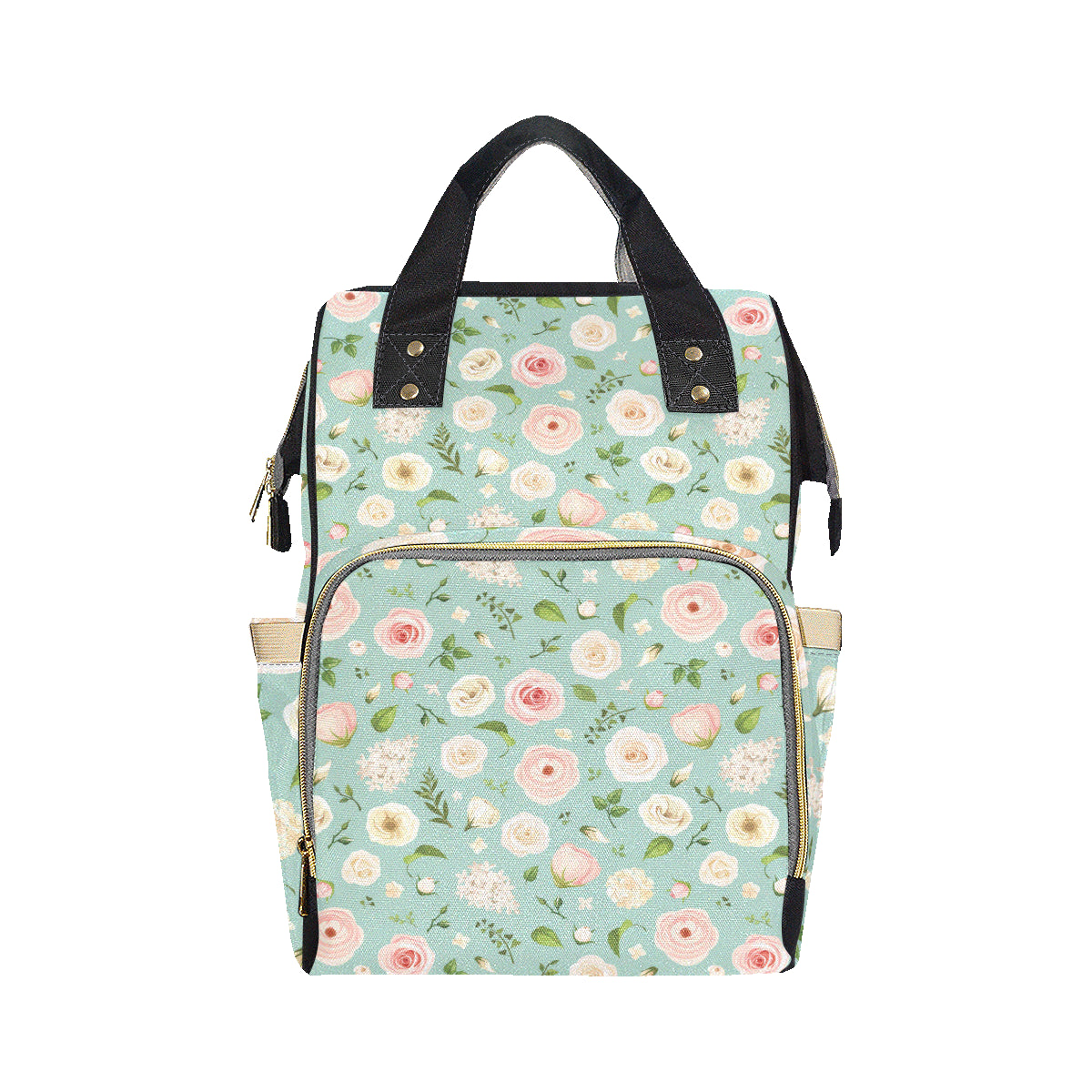 Lisianthus Pattern Print Design 01 Diaper Bag Backpack