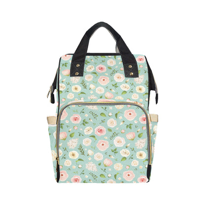 Lisianthus Pattern Print Design 01 Diaper Bag Backpack