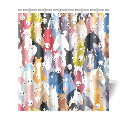 Colorful Horse Pattern Shower Curtain