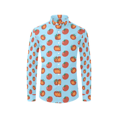 Tomato Print Design LKS304 Men's Long Sleeve Dress Shirt