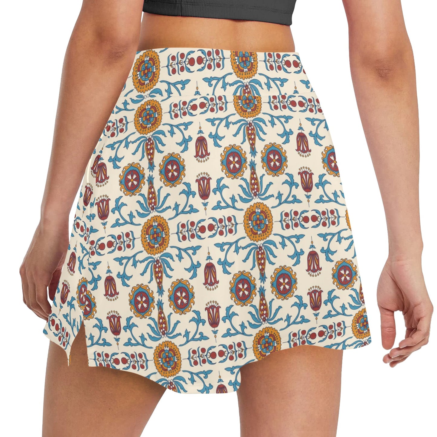 Suzani Print Design LKS301 17" Golf & Pickleball Skort with Pockets