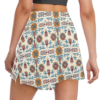 Suzani Print Design LKS301 17" Golf & Pickleball Skort with Pockets