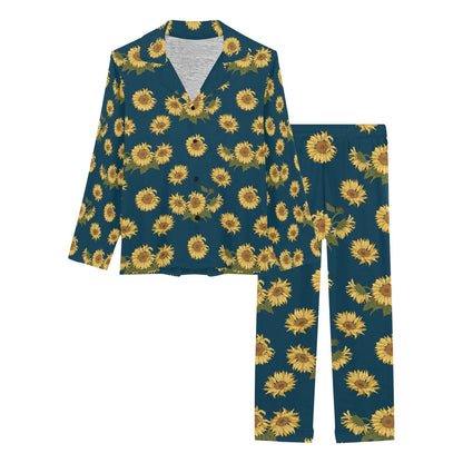 Sunflower Print Design LKS305 Women's Long Pajama Set