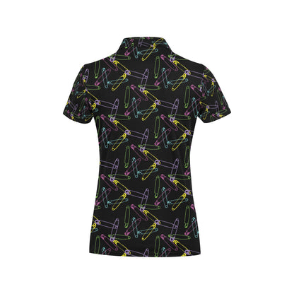 Safety Pin Print Design LKS304 Women's Polo Shirt