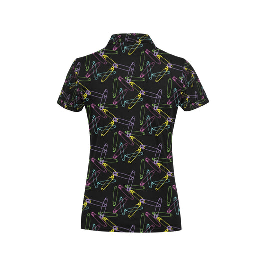 Safety Pin Print Design LKS304 Women's Polo Shirt
