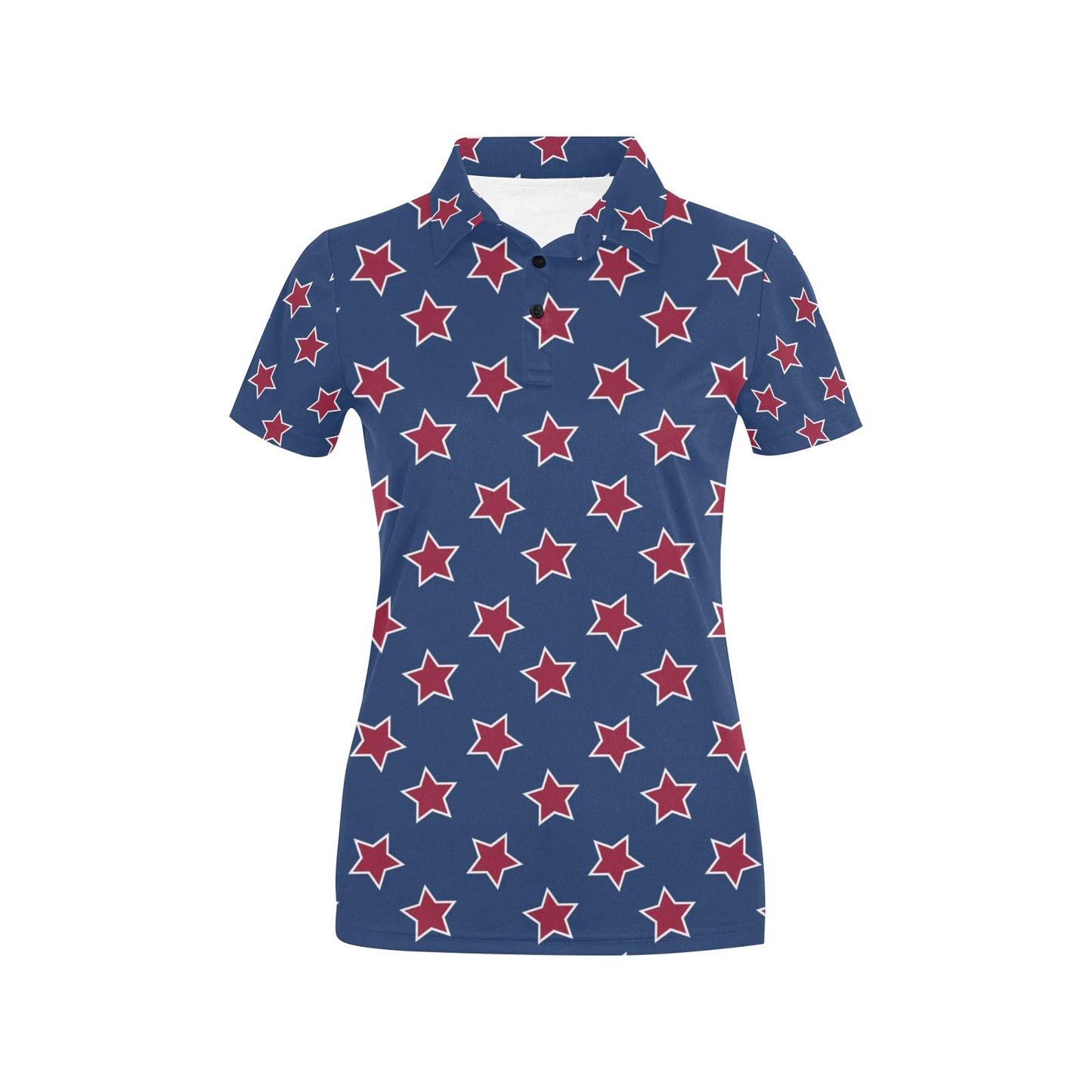 Star Red Blue Print Design LKS301 Women's Polo Shirt