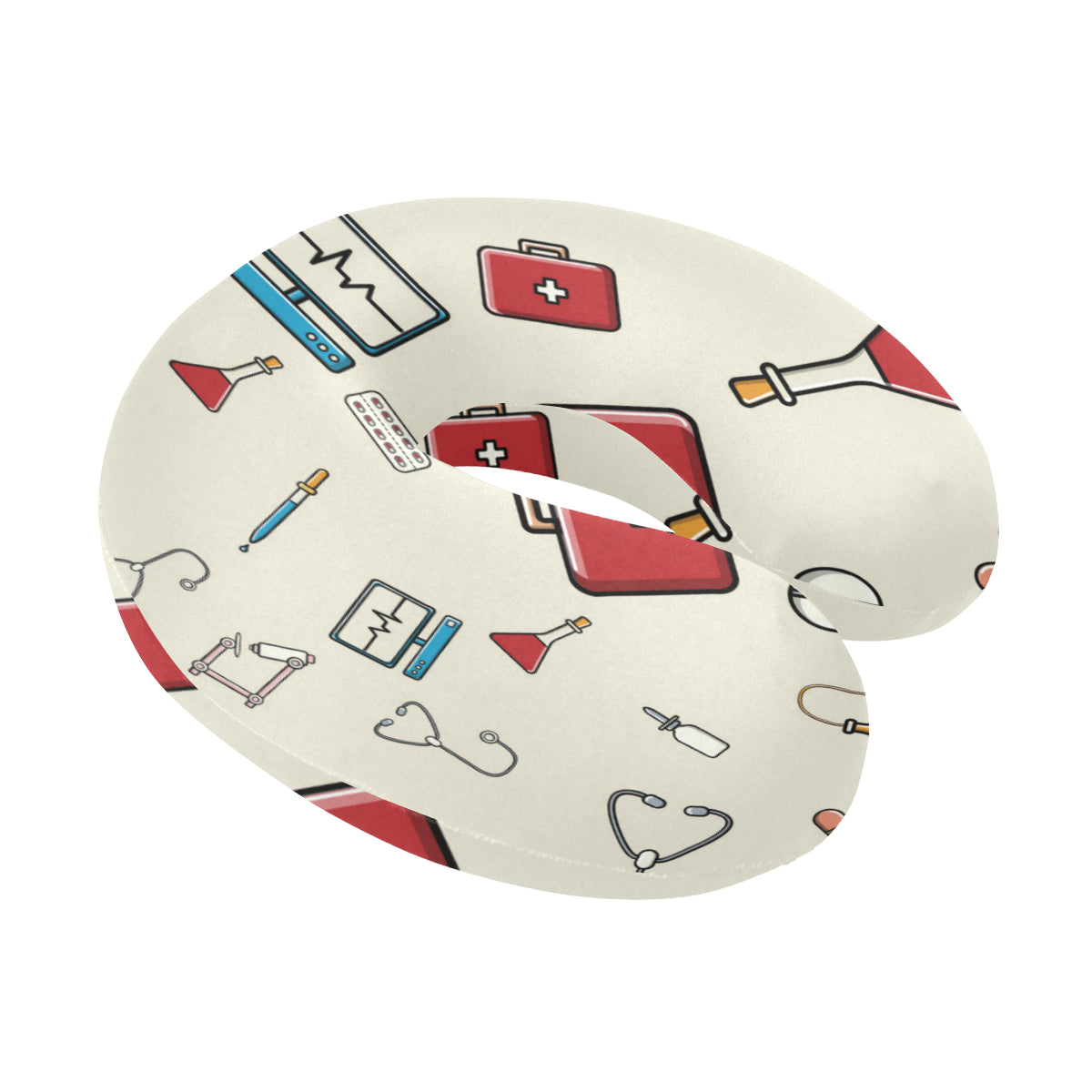 Nurse Pattern Print Design A04 U-Shaped Travel Neck Pillow