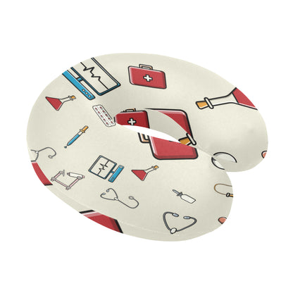 Nurse Pattern Print Design A04 U-Shaped Travel Neck Pillow