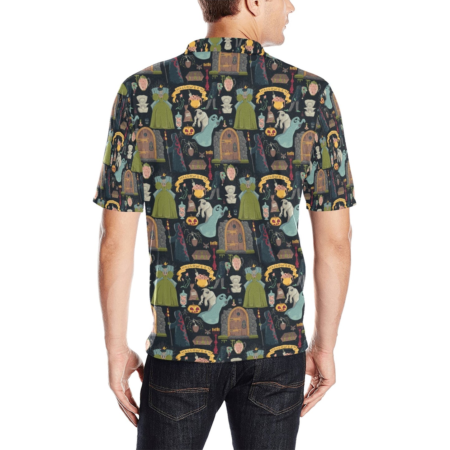 Creepy Halloween Print Design LKS304 Men Polo Shirt