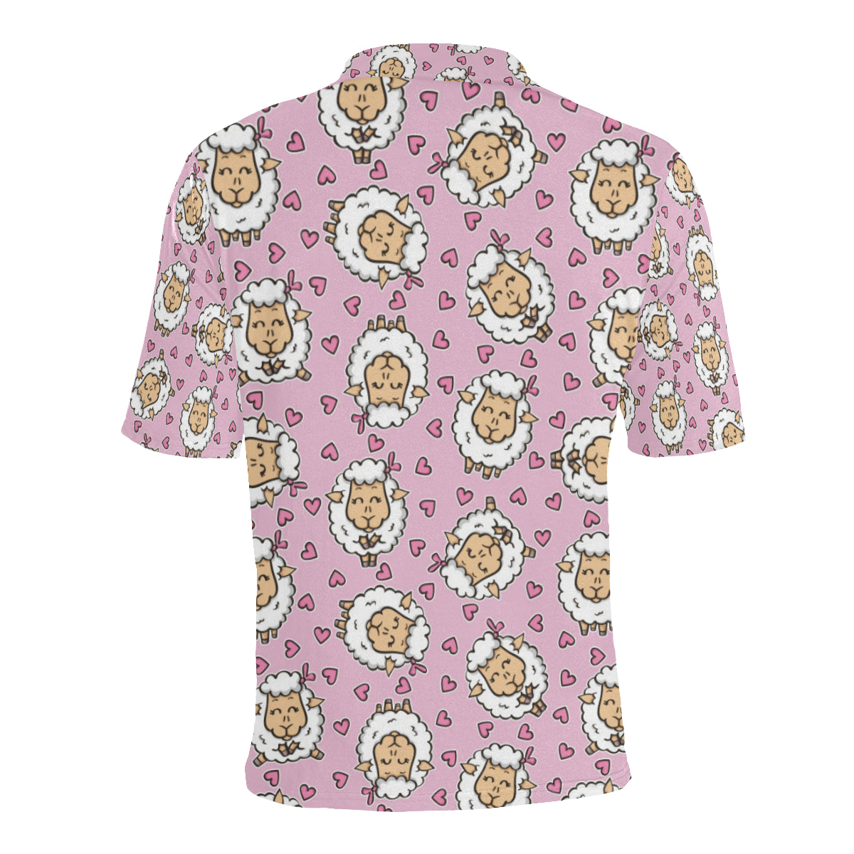 Sheep Cute Pattern Print Design 01 Men Polo Shirt