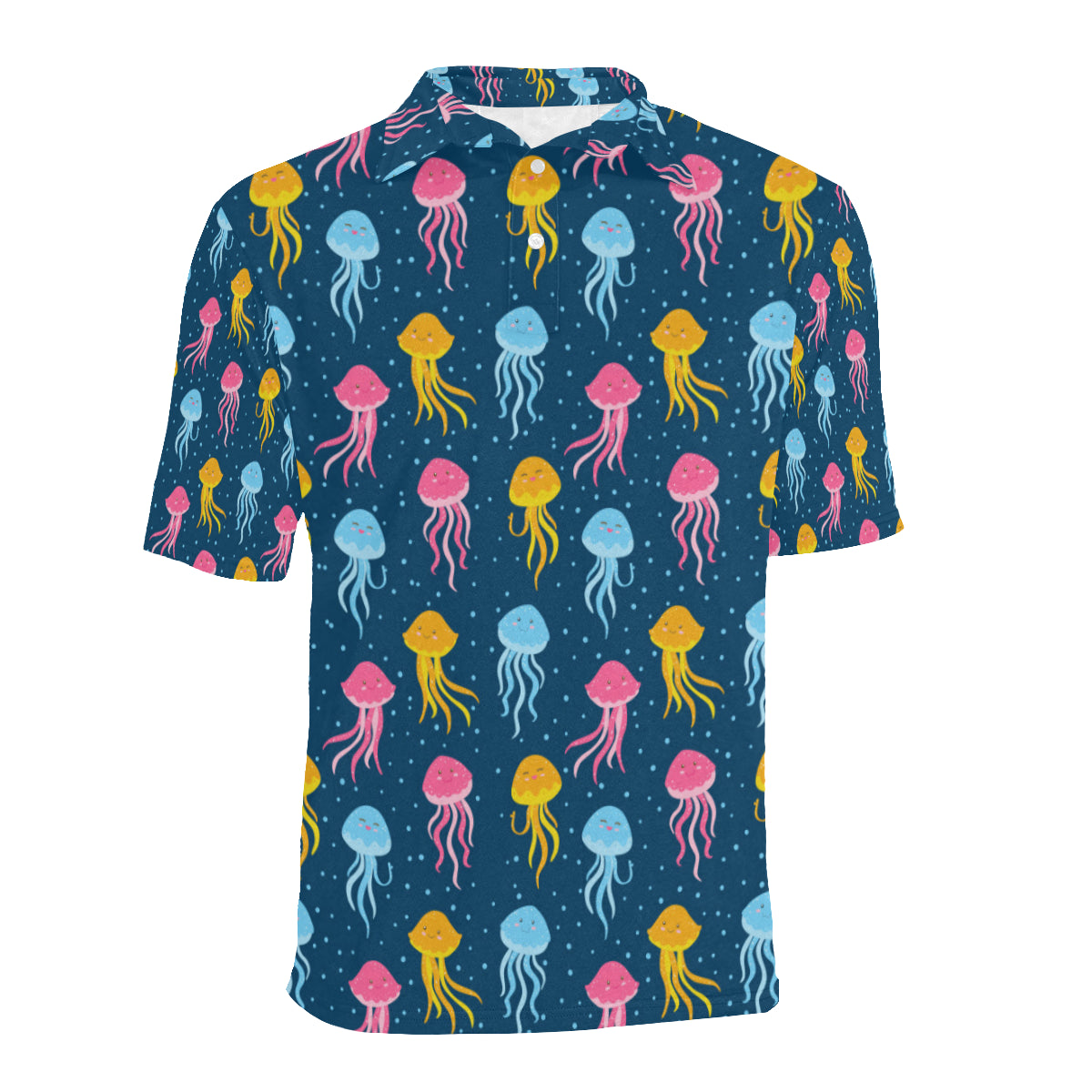 Jellyfish Pattern Print Design 04 Men Polo Shirt