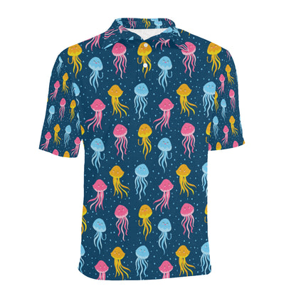 Jellyfish Pattern Print Design 04 Men Polo Shirt