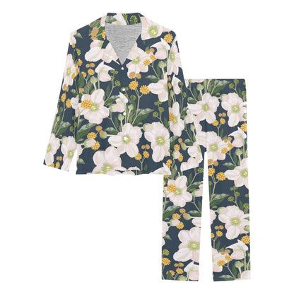 Anemone Pattern Print Design AM04 Women's Long Pajama Set