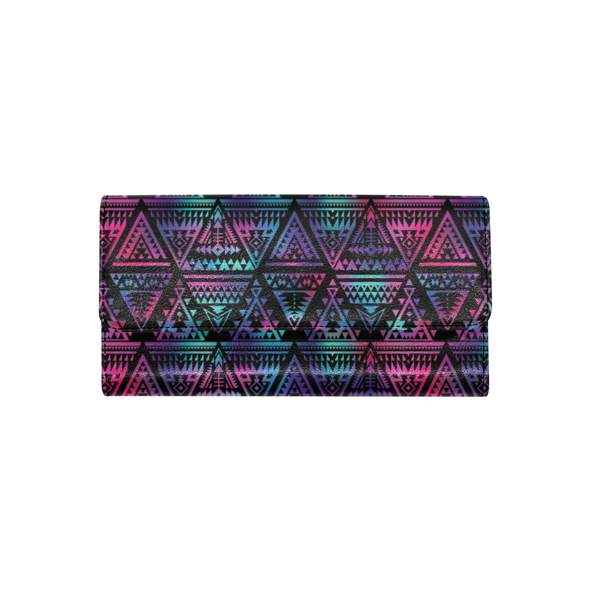Tribal aztec Dark Multicolor Women's Trifold Wallet