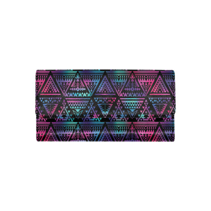 Tribal aztec Dark Multicolor Women's Trifold Wallet