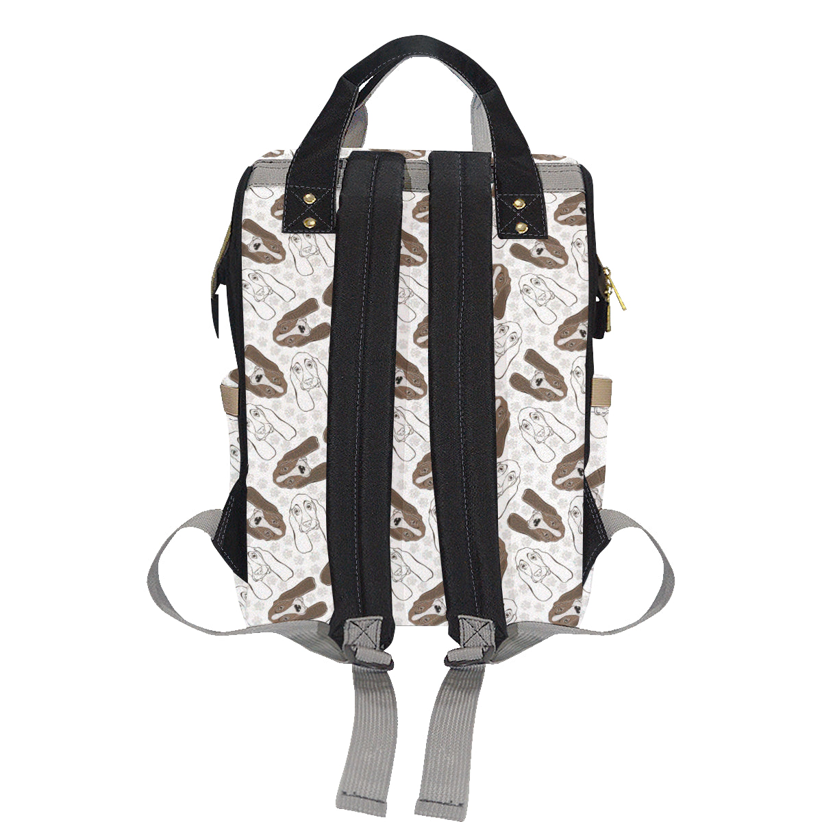 Basset Hound Pattern Print Design 01 Diaper Bag Backpack