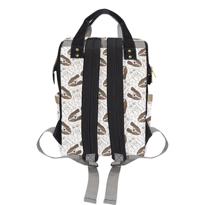 Basset Hound Pattern Print Design 01 Diaper Bag Backpack