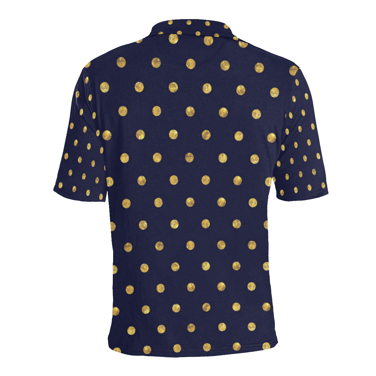 Polka Dot Gold Blue Pattern Print Design 02 Men Polo Shirt