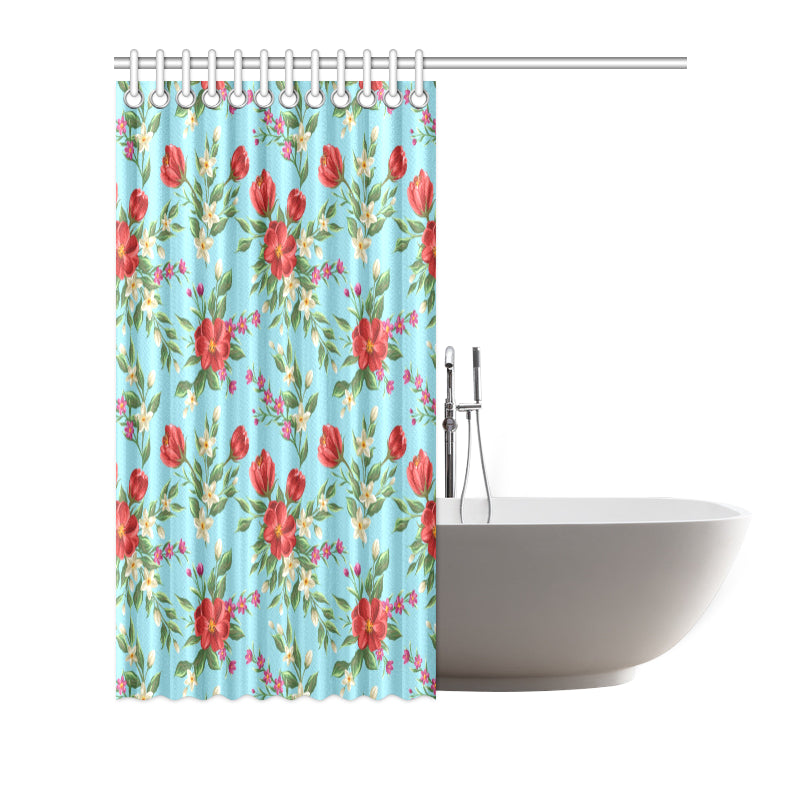 Summer Floral Pattern Print Design SF011 Shower Curtain