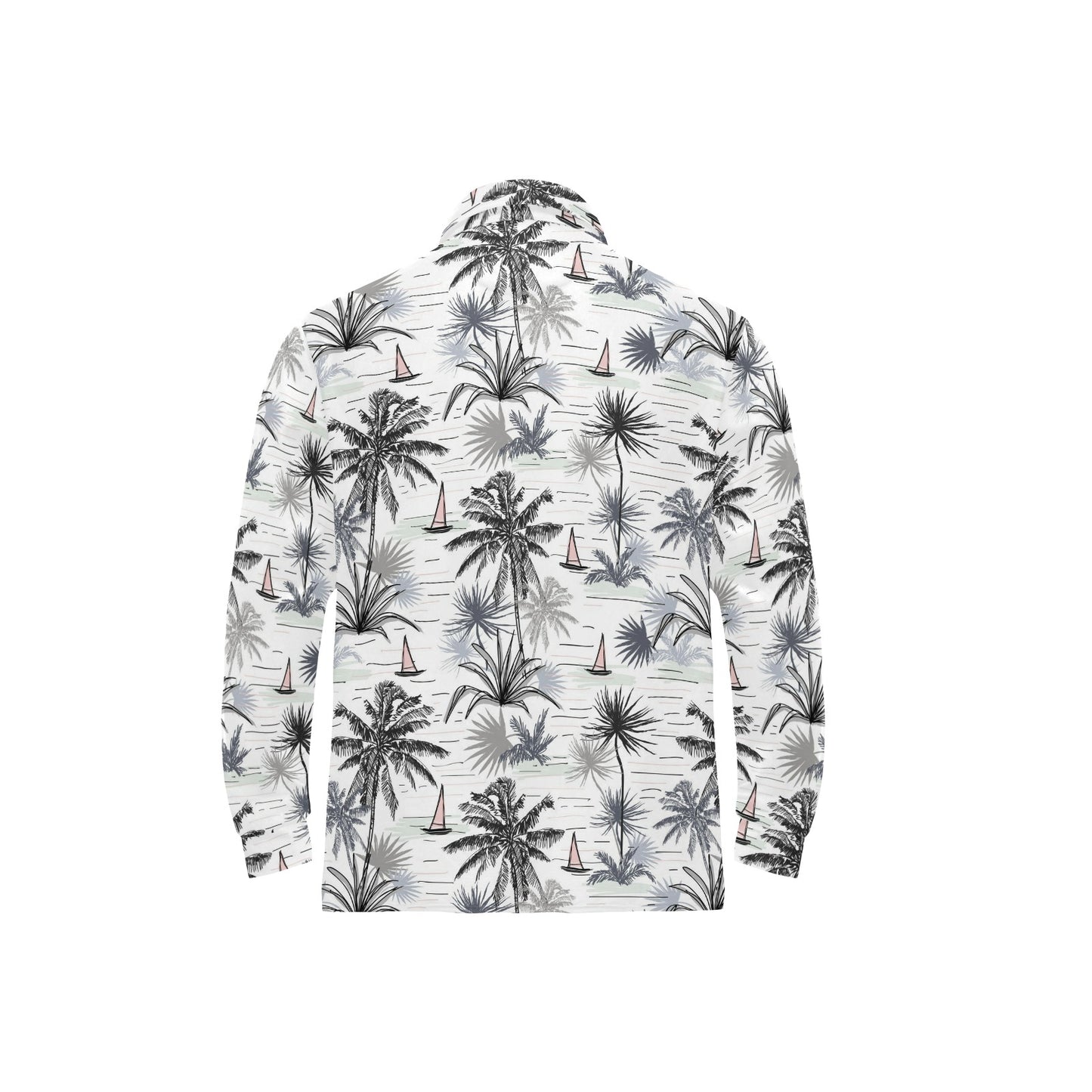 Pacific island Pattern Print Design A04 Long Sleeve Polo Shirt For Men's