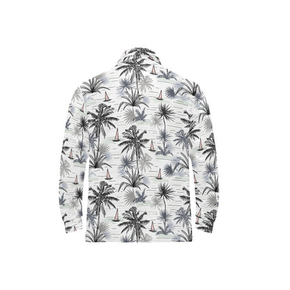 Pacific island Pattern Print Design A04 Long Sleeve Polo Shirt For Men's