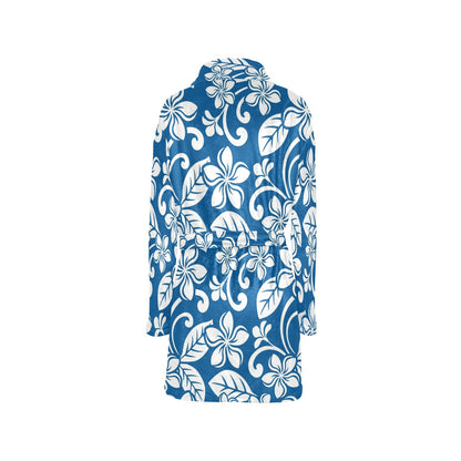 Plumeria Pattern Print Design PM013 Women's Fleece Robe