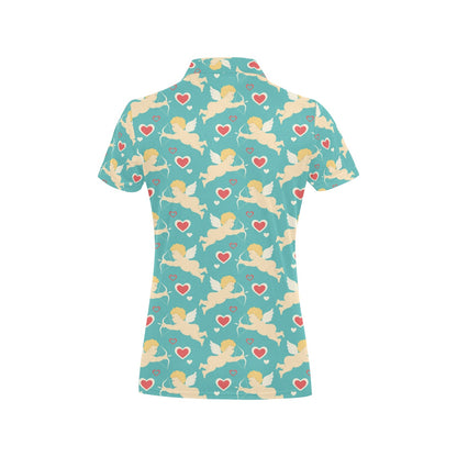 Cupid Pattern Print Design 01 Women's Polo Shirt