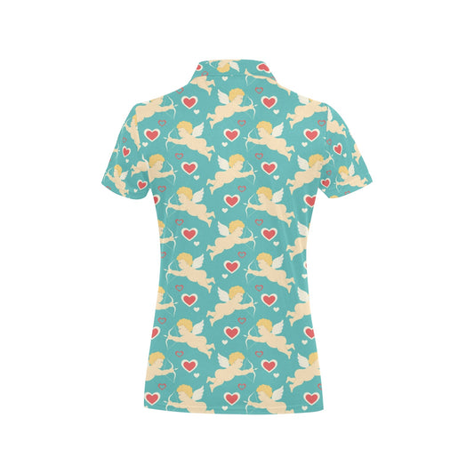 Cupid Pattern Print Design 01 Women's Polo Shirt