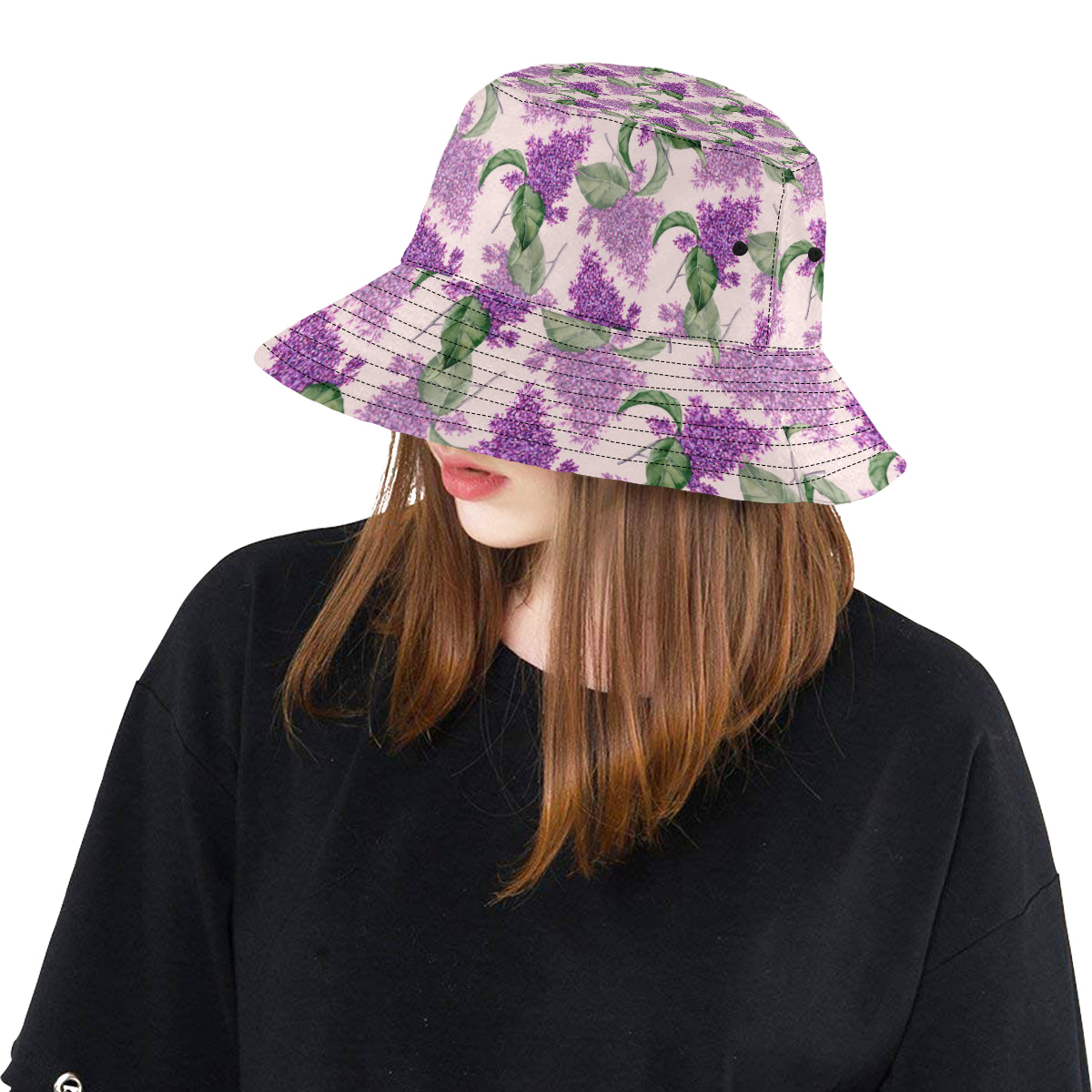 Lilac Pattern Print Design LI02 Unisex Bucket Hat