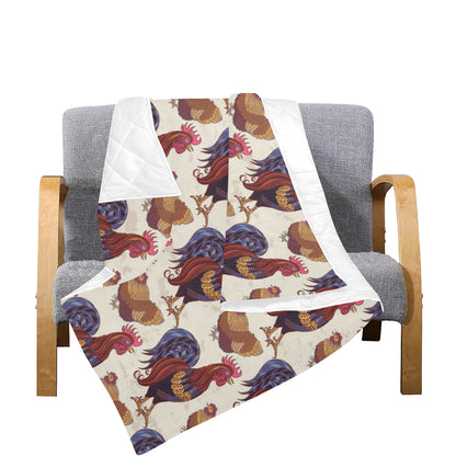 Rooster Pattern Print Design A03 Premium Quilt