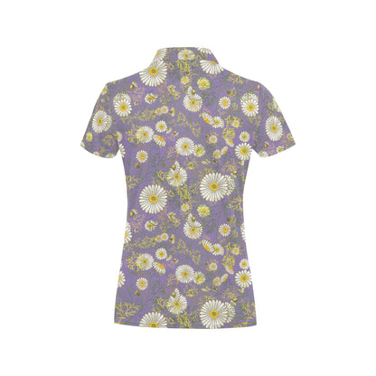 Daisy Pattern Print Design DS011 Women's Polo Shirt
