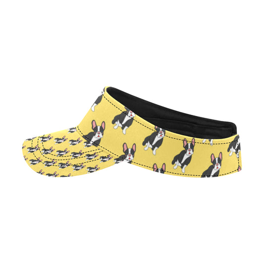 Boston Terrier Pattern Print Design 06 Unisex Sun Visor