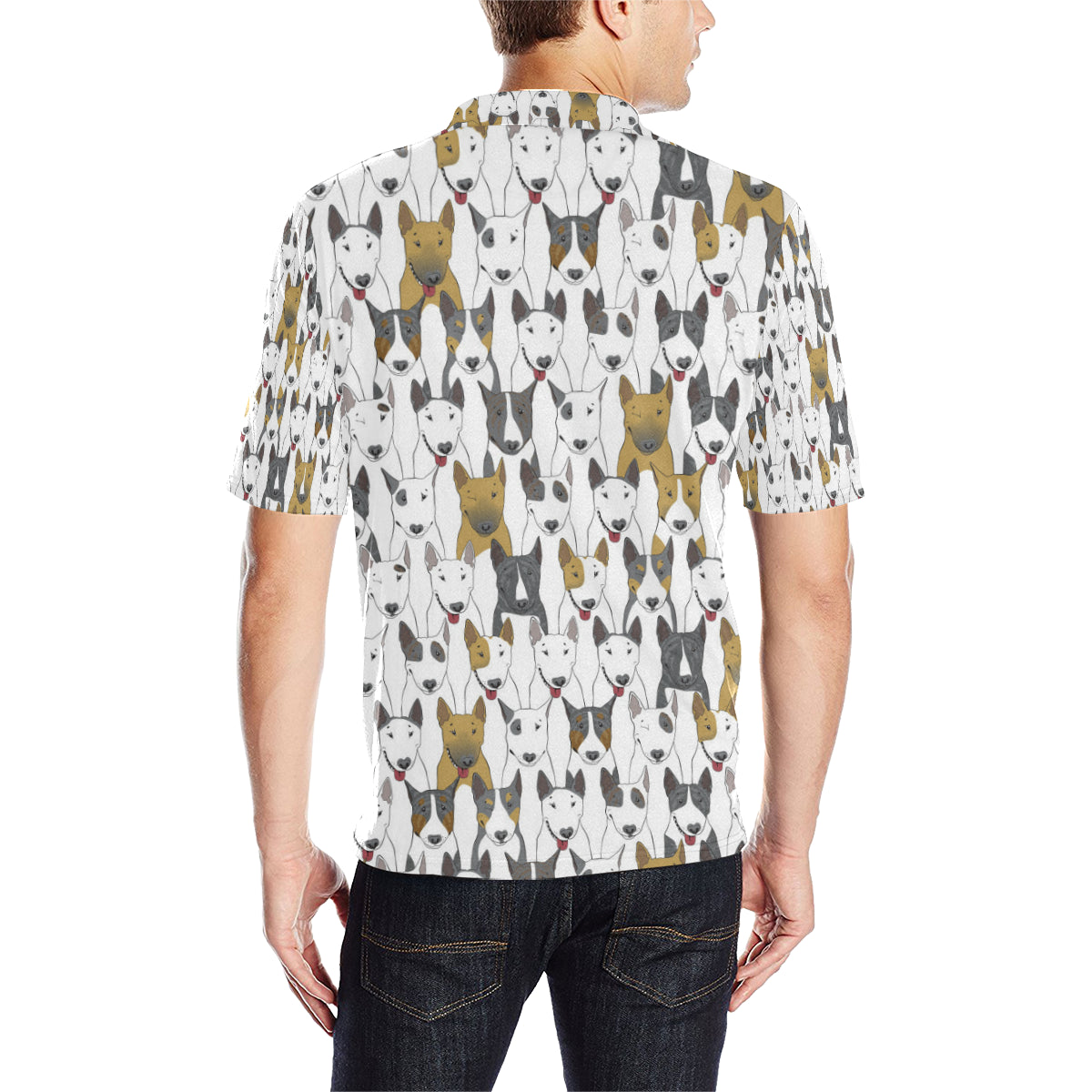 Bull Terriers Pattern Print Design 03 Men Polo Shirt