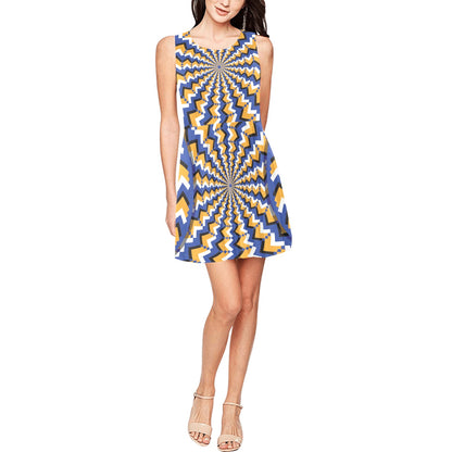 Optical illusion Pattern Print Design A01 Sleeveless Dress