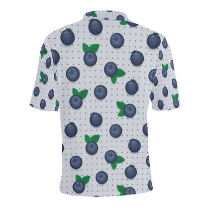 Blueberry Pattern Print Design BB02 Men Polo Shirt