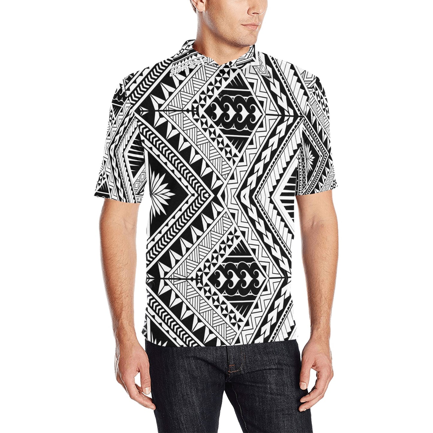 Samoan Tattoo Style Print Design LKS307 Men Polo Shirt