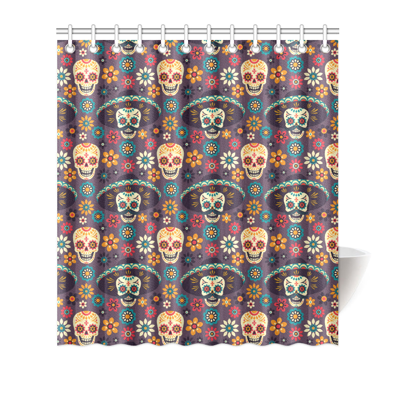 sugar skull Maxican Pattern Shower Curtain