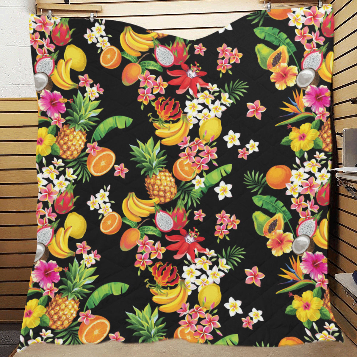 Tropical Fruits Pattern Print Design TF02 Premium Quilt