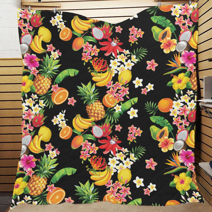 Tropical Fruits Pattern Print Design TF02 Premium Quilt
