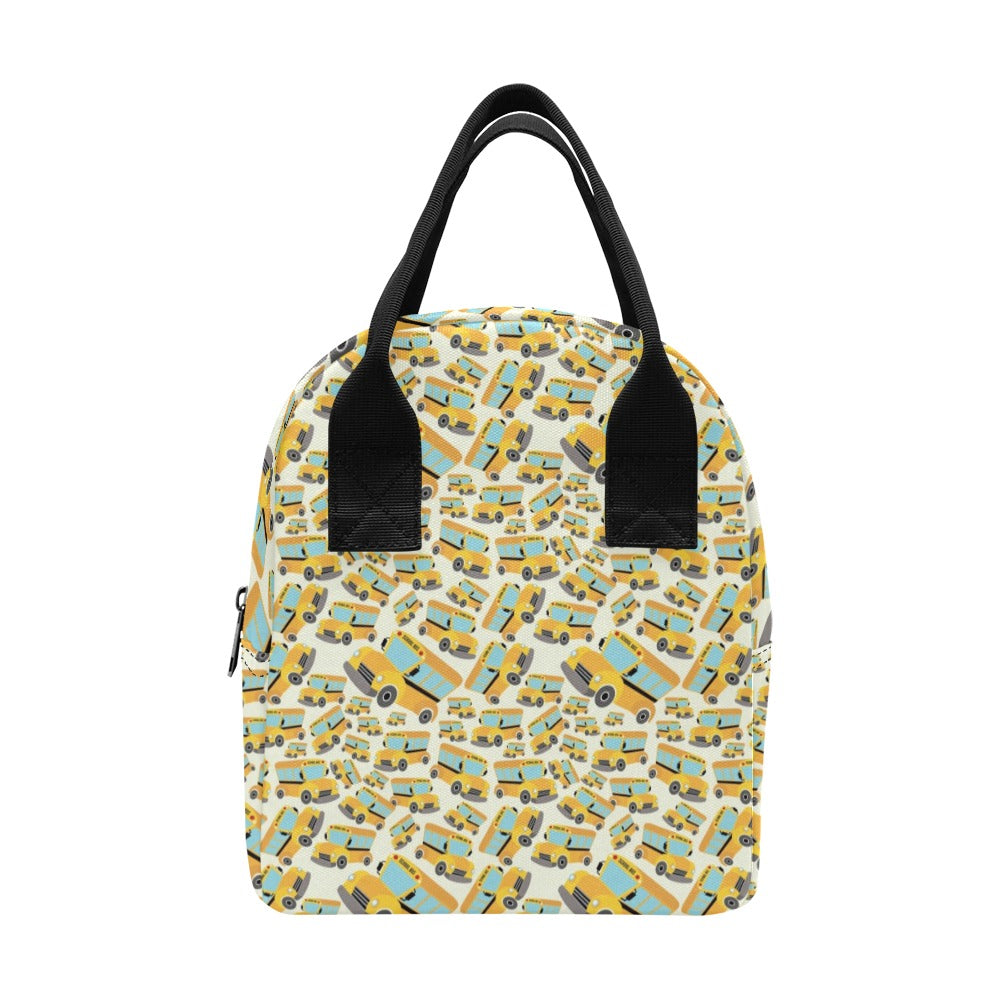School Bus Print Design LKS301 Insulated Lunch Bag