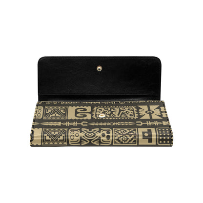 Mayan Pattern Print Design 03 Women's Trifold Wallet