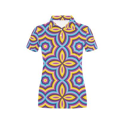 Optical illusion Pattern Print Design A03 Women's Polo Shirt