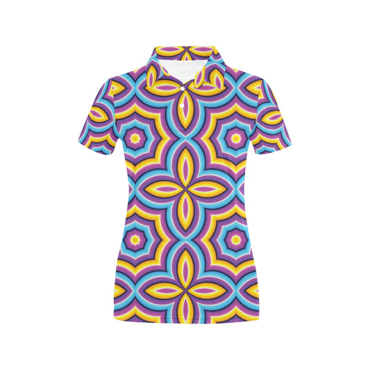 Optical illusion Pattern Print Design A03 Women's Polo Shirt