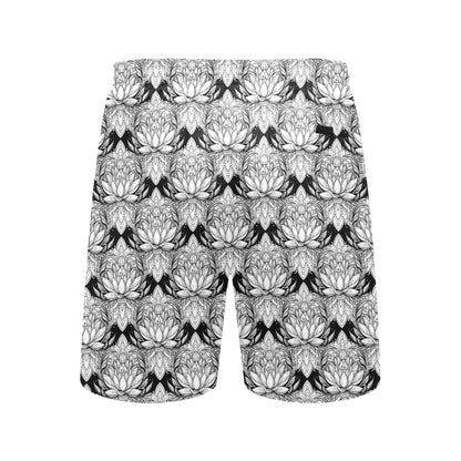 Lotus Mandala Print Pattern Men's Swim Trunks Beach Shorts