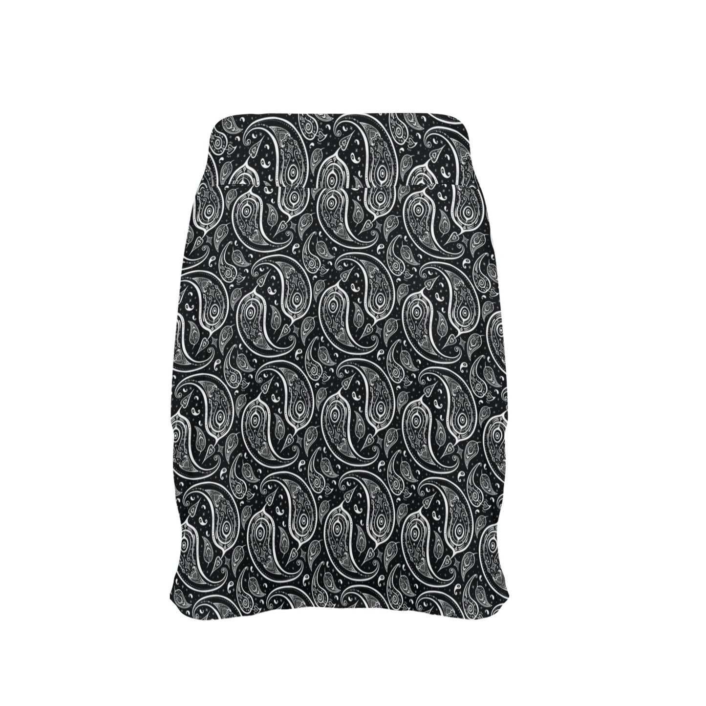 Paisley Black Design Print 17" Golf & Pickleball Skort with Pockets