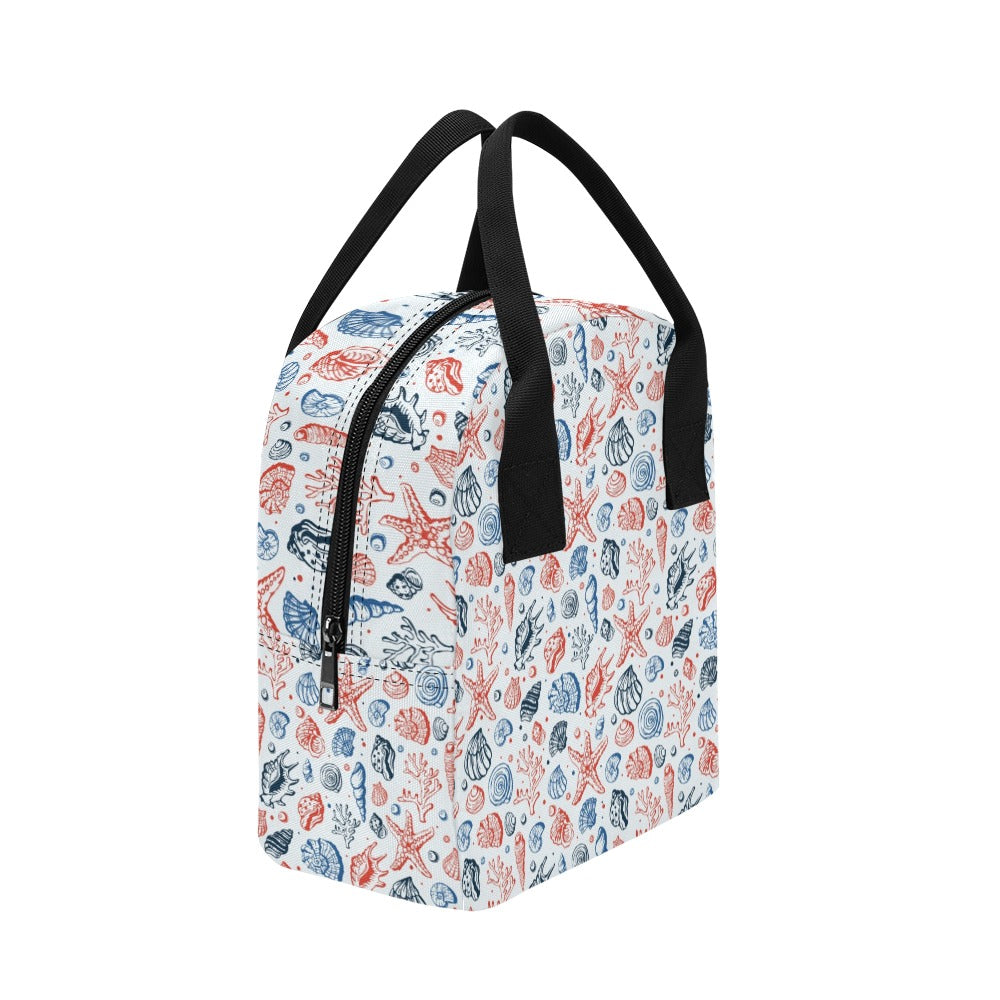 Seashell Print Design LKS307 Insulated Lunch Bag